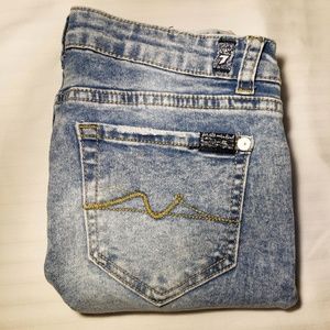 7 For All Mankind "The Skinny" Frayed Ankle Jeans
